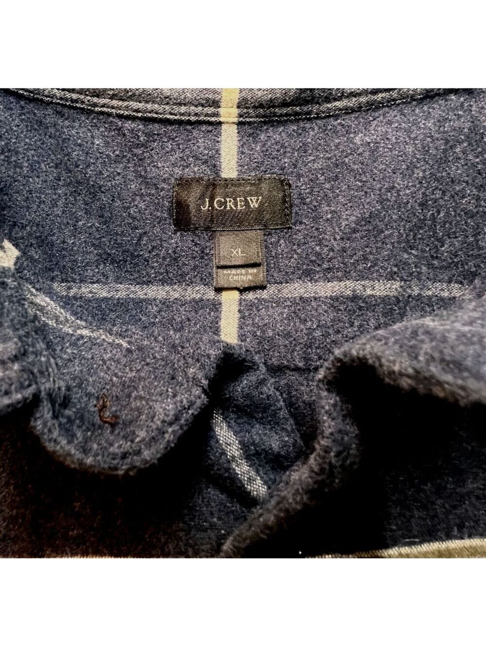 J Crew Flannel Shirt Mens Plaid Leather Elbow Patch Preppy Cabincore Vintage XL - Picture 7 of 9